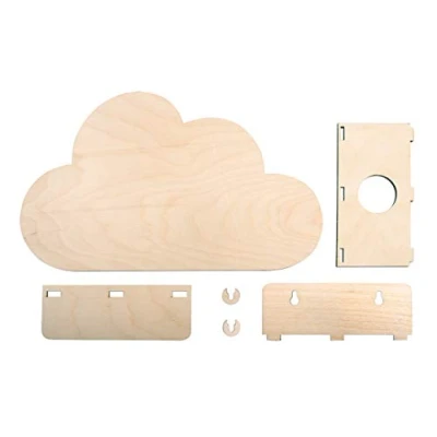 Afbeelding van Rayher Houten bouwpakket lamp Kleine Wolke, FSC Mix Credit, natuur, 31x18,5x7,5cm, set 6 delig, kinderlamp, 62987505