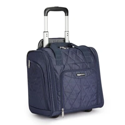 Afbeelding van Amazon Basics Koffer, voor onder de stoel, 33 x 22.86 cm, marineblauw gewatteerd