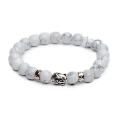 Afbeelding van Zentana Boeddha Armband Wit Howliet Tevredenheid