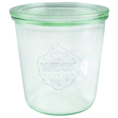 Afbeelding van Weck Inmaakpot 500 ml (hoogwaardig wegwerpglas met glazen deksel; voor het inkoken; hittebestendig; geschikt de magnetron; ovenbestendig; ronde randglas) 742, 6 stuks