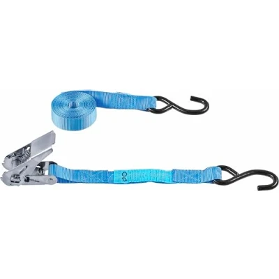 Afbeelding van Connex Sjorband tweedelig 4 m x 25 mm 500 kg maximale belastbaarheid met spanratel &amp; S haak van polyester/spanband/lading vastzetten/ratelgordel / DY270630 (1 stuk)