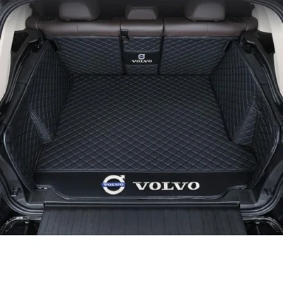 Afbeelding van BrohN Auto Lederen Kofferbakmat voor Volvo XC40 C40 Recharge 2018 2024 Op Maat Kofferbakvoeringen Bagagebak Bagagematten Beschermer Interieur Accessoires,Black Style