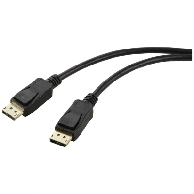Afbeelding van Renkforce RF 5771516 DisplayPort kabel Aansluitkabel stekker, stekker 2.00 m Zwart PVC mantel
