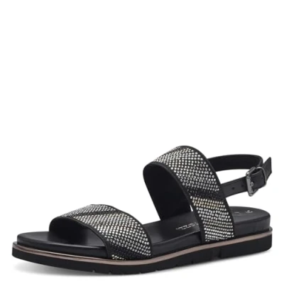 Afbeelding van MARCO TOZZI Heeled Sandal by Guido Maria Kretschmer 2 28403 42 dames, Black Comb, 36 EU