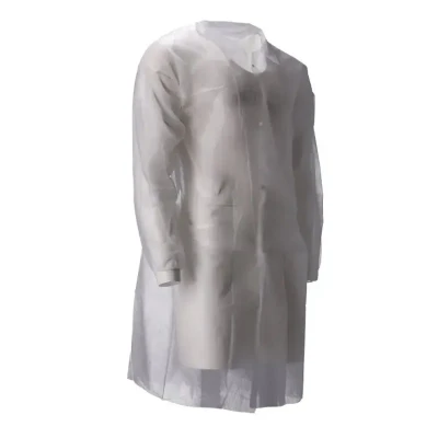 Afbeelding van Bezoekersjassen CMT Bezoekersjas PP Non Woven met Drukknopen 30gr Wit Maat L