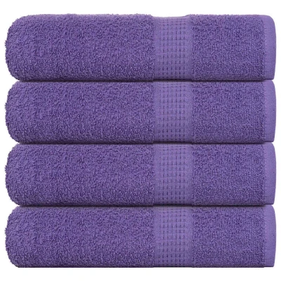 Afbeelding van vidaXL Badhanddoeken 4 st 100x150 cm 360 g/m² 100% katoen paars