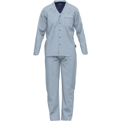Afbeelding van Götzburg Pyjama, Heren, Maat: Small, Blau dunkel karo