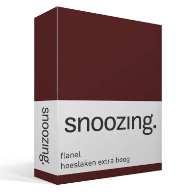 Afbeelding van Snoozing Flanel Hoeslaken Eenpersoons Extra Hoog 70x200 cm Aubergine