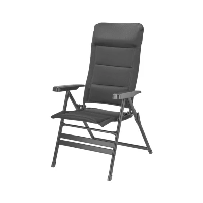 Afbeelding van Travellife Barletta Campingstoel Comfort Plus Antraciet Model 2022 Ventilerend en weerbestendig Airmesh Tot 160 kg draagvermogen Compact lichtgewicht