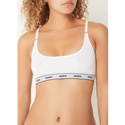 Afbeelding van HUGO BOSS dames Bralette met logoband in 2 pack de kleur Wit, maat: S