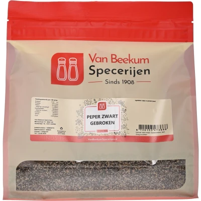 Afbeelding van Van Beekum Specerijen Peper Zwart Gebroken 1 kilo (hersluitbare stazak)