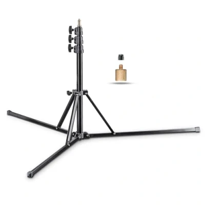 Afbeelding van walimex Pro GN 806 lampstatief (max. werkhoogte 215 cm, draagvermogen 5 kg, 1/4 &amp; 3/8 inch schroefdraadaansluiting), zwart