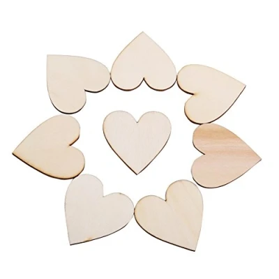 Afbeelding van houten hartvorm versiering blanco hart versieringen voor bruiloften plaquettes kunst ambachtelijke kaarten maken of decoratie (40 mm)