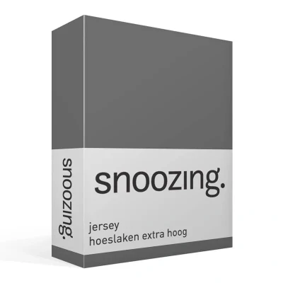 Afbeelding van Snoozing Jersey Hoeslaken Extra Hoog 100% gebreide katoen 120x200 cm Antraciet