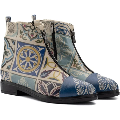 Afbeelding van GOBY Tile Enkel Laars laarzen Damesboots Dames Ankle boot Handmade Maat 37