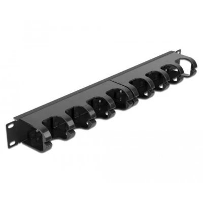 Afbeelding van Delock 19? cable Management Routing Panel with 10 closed routings 1U black