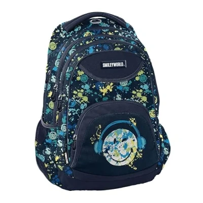 Afbeelding van PASO SM23LC 2708 schoolrugzak, Smiley BeUniq, Meerkleurig, 40 x 30 18 cm, Ontwerper