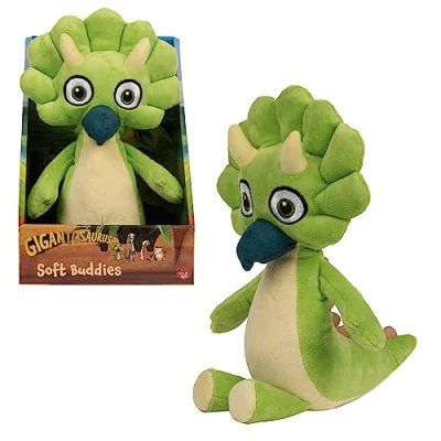 Afbeelding van Gigantosaurus Dinosaurus Tiny, 25 cm, karakter uit de cartoonserie, Triceratops Dino Art, groen, jongens en meisjes, 1 jaar, beroemd (GGN04900)