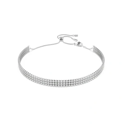 Afbeelding van Swarovski Matrix Choker Ketting silvercoloured, Dames, Maat: One Size, Silver/coloured