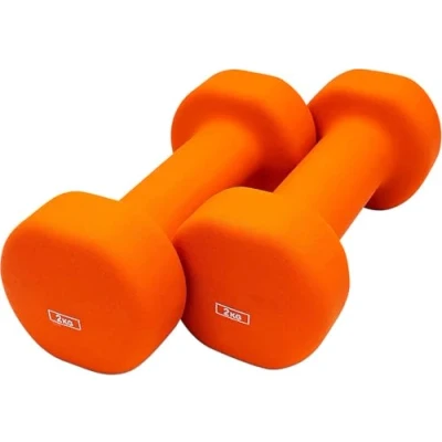 Afbeelding van Ab. Neoprene Dumbbells of 4Kg (8.8LB) Includes 2 2Kg (4.4LB) Orange Material: Iron with coat Exercise and Fitness Weights for Women Men at Home/Gym