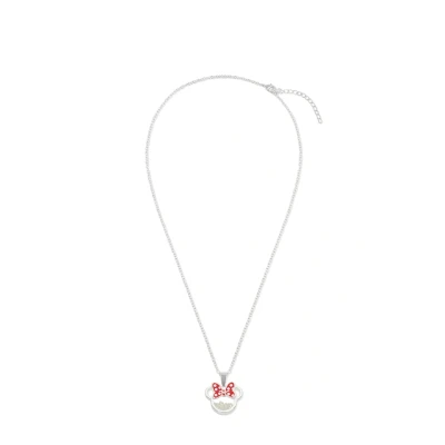 Afbeelding van Disney Minnie Silver Plated Brass met rode Enamel Bow June Birthstone Floating Stone Necklace CF00308SJUNL Q.PH