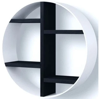 Afbeelding van Looox wooden box round 50cm black mat wit wbr500blmw