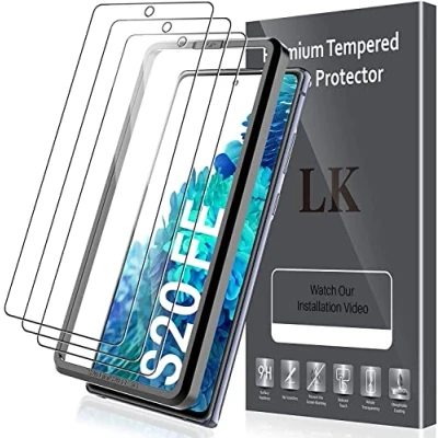 Afbeelding van LK 3 stuks gehard glas, compatibel met Galaxy S20 FE 4G/5G, displaybeschermfolie voor krasbestendig en luchtbelvrij, installatieframe