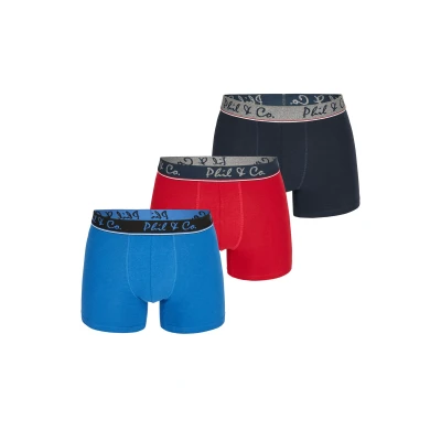 Afbeelding van Phil &amp; Co. Berlin 3PACK CORE Onderbroeken, Heren, Maat: Medium, Blueredblack