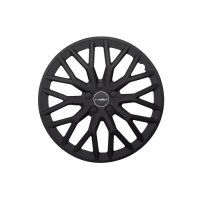 Afbeelding van Goodyear Set van 4 wieldoppen 16&quot; model Silverstone zwart. Sportief ontwerp dat goed past bij de buitenkant het voertuig. Robuuste en duurzame constructie.