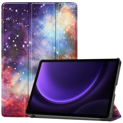 Afbeelding van Samsung Galaxy Tab S9 FE Hoes: iMoshion Design Trifold Bookcase Space Kunstleder Tablet Hoezen