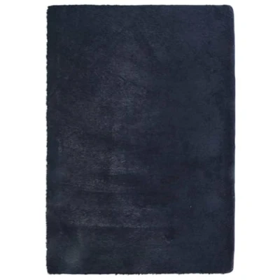 Afbeelding van vidaXL Vloerkleed hoogpolig 120x170 cm polyester marineblauw
