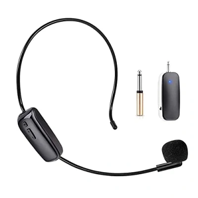 Afbeelding van Eadidi draadloze microfoon headset UHF, UHF en handheld 2 in 1, 165ft bereik spraakversterker, podiumluidsprekers, PA systeem, geschikt voor leraar, gids
