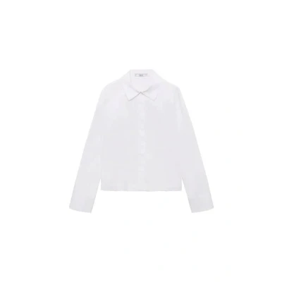 Afbeelding van Mango CROP Overhemdblouse offwhite, Dames, Maat: XS, Off/white