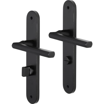 Afbeelding van Deurklink met wc sluitingsschild Impresso Redhill 63 mm (Aluminium, Zwart)