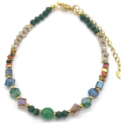 Afbeelding van Armband Dames Kralen en Steentjes RVS Verstelbaar 16 21 cm Multicolor