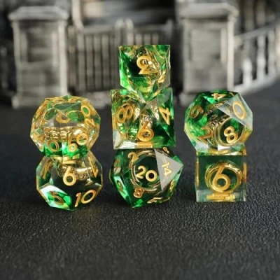 Afbeelding van Elifel Lord of The Rings DND dobbelstenen set 7 stuks D4 D6 D8 D10 D12 D20 D% polyedrale handgemaakte hars D &amp; voor kerkers en draken Pathfinder Roll speeltafel games RPG MTG spellen met
