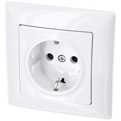 Afbeelding van Inbouw stopcontact, steekklem, all in one, serie G1 zuiver wit