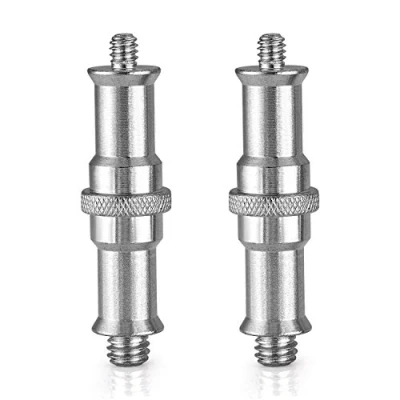 Afbeelding van Neewer 2 Stuks Standaard 1/4 tot 3/8 &quot;Metalen Mannelijke Convertor Schroefadapter Spigot Stud voor Studio Light Stand, Hotshoe/Coldshoe Adapter, Ball Head, Draadloze Flash Ontvanger, Trigger ST24