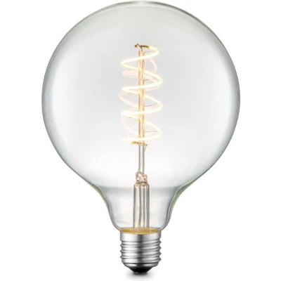 Afbeelding van Home Sweet Edison Vintage E27 LED filament lichtbron Globe Helder 12.5/12.5/17cm G125 Spiraal Retro lamp Dimbaar 4W 280lm 3000K warm wit licht geschikt voor fitting