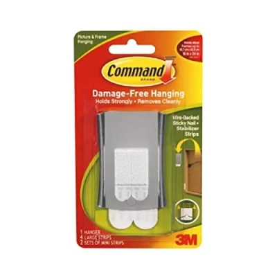Afbeelding van Command Metalen universele fotohanger schadevrij hangend voor afbeeldingen, frames, spiegels en klokken geschikt maximaal 3,6 kg