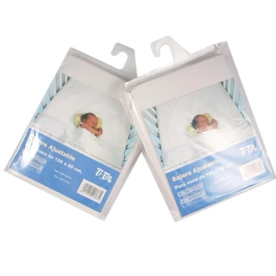 Afbeelding van Ti TIn 2 pack hoeslakens voor kinderbed, 100% katoen in wit, verstelbaar met elastiek, 80 x 130 cm