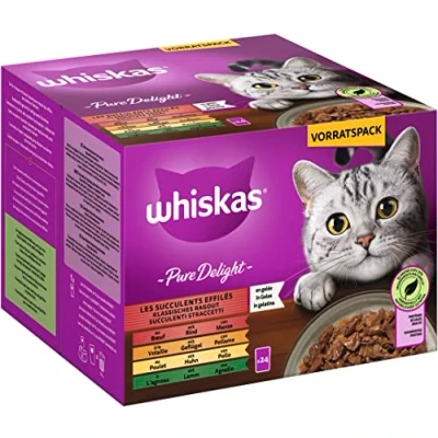 Afbeelding van 48x85g Klassieke Ragout in Gelei Pure Delight Whiskas Kattenvoer