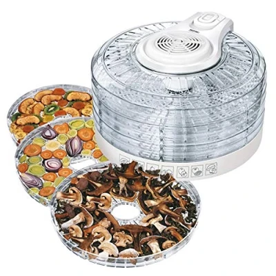 Afbeelding van MPM MSG 02 5901308007126 Elektrische droogautomaat, 5 stapelbare trays 33 cm, BPA vrij, 3 standen, droogt fruit, groenten, kruiden, vlees en meer, 400 W, plastic, kleur: wit