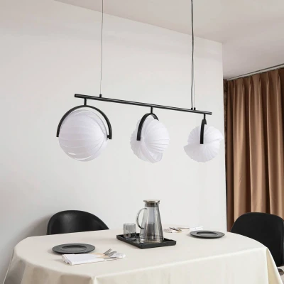 Afbeelding van Lucande hanglamp Helva, wit, 3 lamps, 108cm, verstelbaar