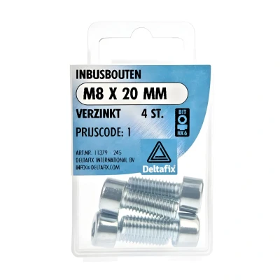Afbeelding van INBUSBOUTEN M8 20 MM VERZINKT 4 ST.