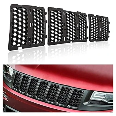 Afbeelding van Auto Honeycomb Mesh, Front Grill Inserts Cover Kit voor Grand Cherokee 2014 2019