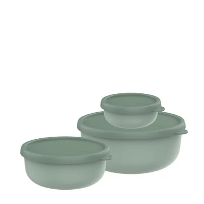 Afbeelding van Mepal Lumina Magnetronservies, 3 delig, vershouddozen met deksel voor koelkast, vriezer, stoompan en magnetron, opbergdoos, 250 + 750 1500 ml, Nordic sage