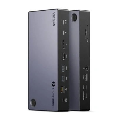 Afbeelding van UGREEN Revodok Max 313 Thunderbolt 4 Dock 40Gbps dockingstation met drie schermen (drievoudig 4K@60Hz, enkel 8K scherm), 13 in 1 140W GaN laadingang, microSD&amp;SD 4.0, Ethernet, 3.5mm Aux