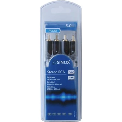 Afbeelding van Sinox 5m RCA audio kabel 2 x Grijs
