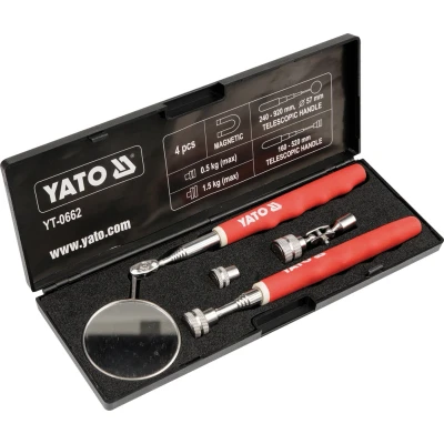 Afbeelding van Yato Telescopische inspectieset 4 delig 25x9x2.5 cm Uitschuibare spiegel Uitschuifbare grijper